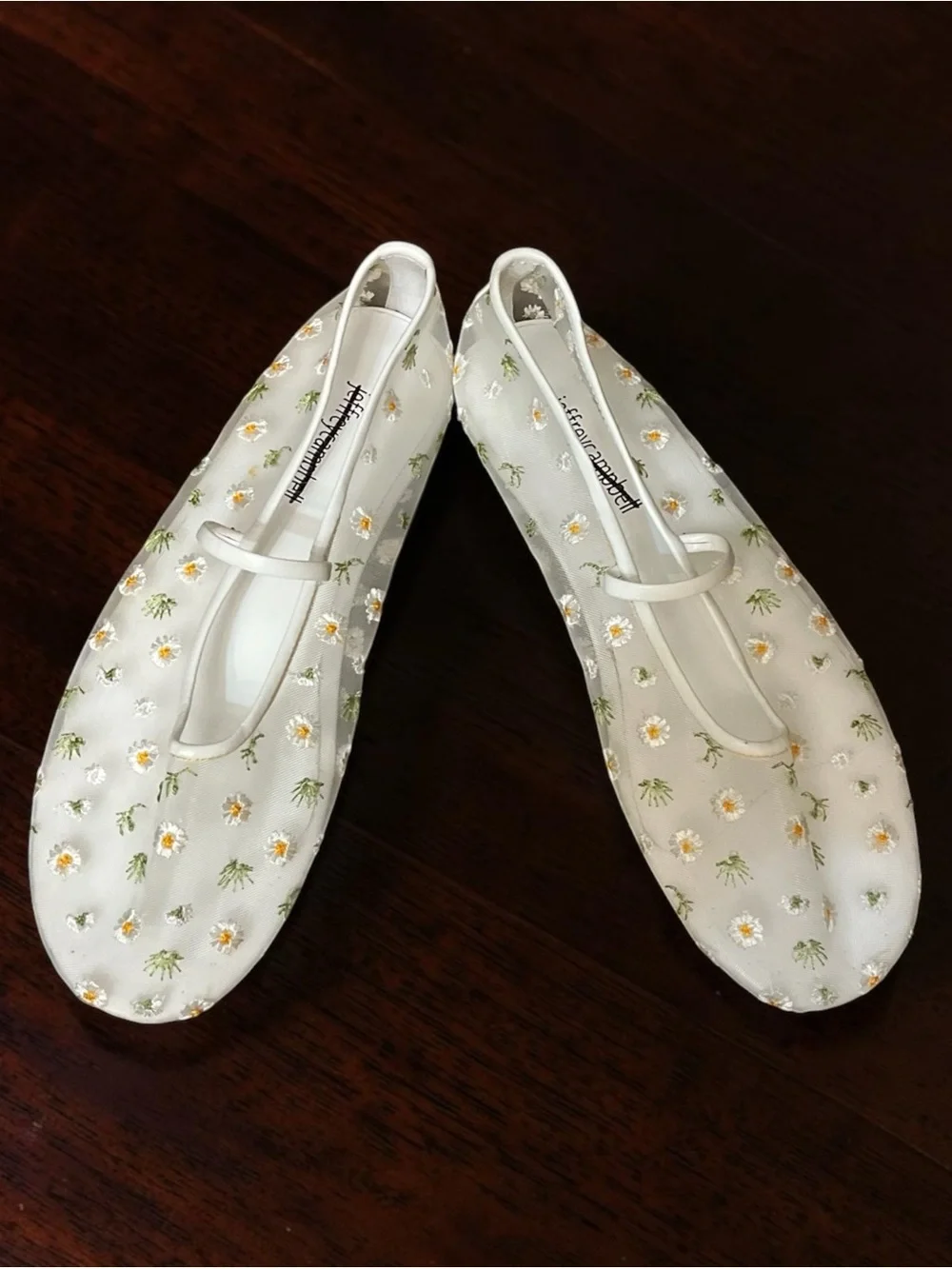 New Jeffrey Campbell x Anthropologie Pickin' Daisies 7 Embroidered Mesh Ballet